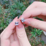 Sterling Silver Zircon Diamond Stud Earrings