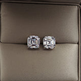 Sterling Silver Zircon Diamond Stud Earrings