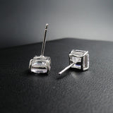 Sterling Silver Zircon Diamond Stud Earrings