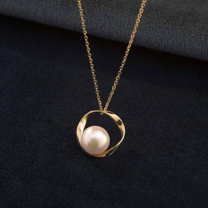 S925 Silver Necklace Round Beads Pendant Women Jewelry