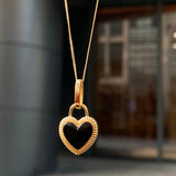 S925 Silver Necklace Shellstone Heart Pendant Women Jewelry Party