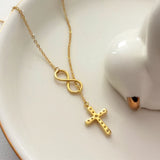 S925 Silver Cross Necklace Infinity Pendant for Women