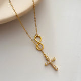 S925 Silver Cross Necklace Infinity Pendant for Women