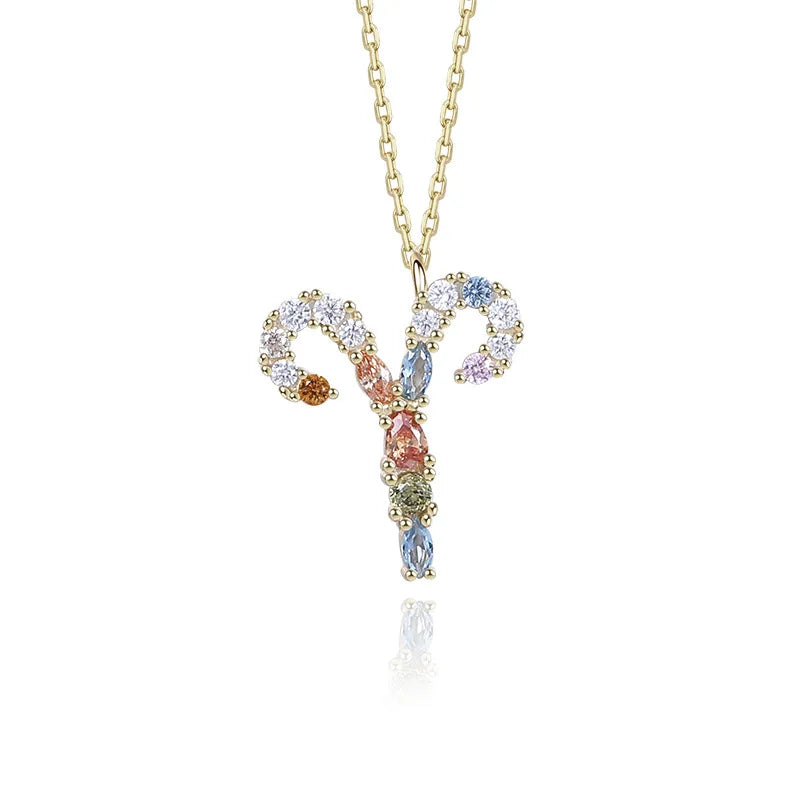 S925 Sterling Silver Necklace Rainbow Pendant Jewelry for Women