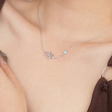 S925 Sterling Silver Palm Necklace Eye Pendant Chain
