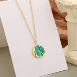 S925 Sterling Silver Star Moon Necklace Pendant for Women