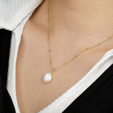 Baroque Pearl Necklace Sterling Silver Women's Collar Chain