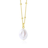 Baroque Pearl Necklace Sterling Silver Women's Collar Chain