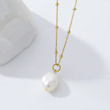 Baroque Pearl Necklace Sterling Silver Women's Collar Chain