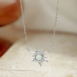S925 Sterling Silver Opal Necklace for Women