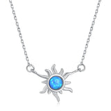 S925 Sterling Silver Opal Necklace for Women