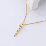 S925 Sterling Silver Bullet Necklace Women Punk Collar Chain Jewelry