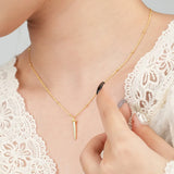 S925 Sterling Silver Bullet Necklace Women Punk Collar Chain Jewelry