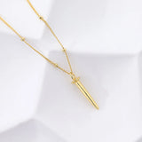 S925 Sterling Silver Bullet Necklace Women Punk Collar Chain Jewelry