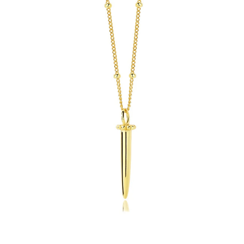 S925 Sterling Silver Bullet Necklace Women Punk Collar Chain Jewelry