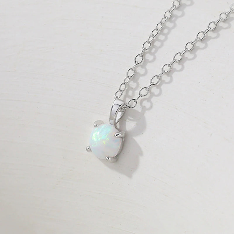 S925 Opal Necklace for Women Classic Jewelry Brilliant Gift