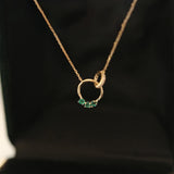 S925 Silver Necklace Women Double Ring Circle Necklaces Pendants