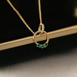 S925 Silver Necklace Women Double Ring Circle Necklaces Pendants