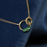 S925 Silver Necklace Women Double Ring Circle Necklaces Pendants