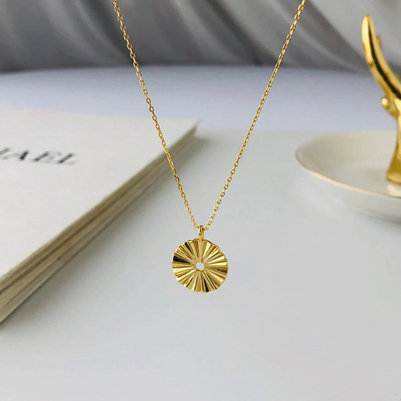S925 Sterling Silver Necklace Women Flower Collar Chain Retro Jewelry