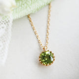 S925 Silver Necklace Green Diamond Gypsophila Pendant