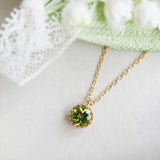 S925 Silver Necklace Green Diamond Gypsophila Pendant