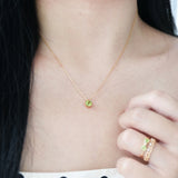 S925 Silver Necklace Green Diamond Gypsophila Pendant