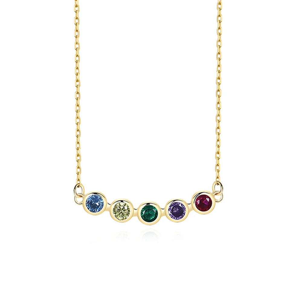 S925 Sterling Silver Multicolored Zircon Necklace Women Jewelry