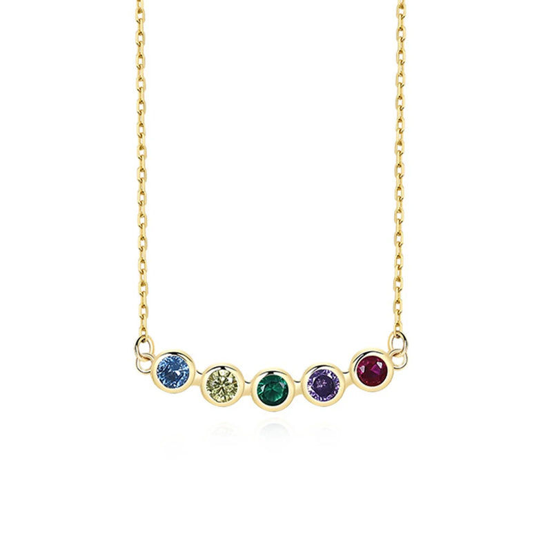 S925 Sterling Silver Multicolored Zircon Necklace Women Jewelry