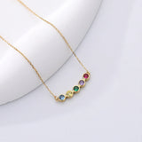 S925 Sterling Silver Multicolored Zircon Necklace Women Jewelry