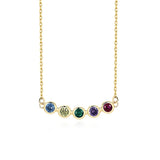 S925 Sterling Silver Multicolored Zircon Necklace Women Jewelry