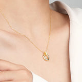S925 Oval Circle Necklace Zircon Collar Chain Jewelry
