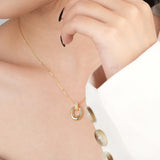 S925 Oval Circle Necklace Zircon Collar Chain Jewelry