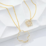 Sterling Silver Four Leaf Grass Necklace with Zircon
