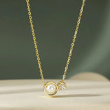 S925 Sterling Silver Pearl Zircon Necklace for Women