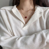 S925 Sterling Silver Red Heart Necklace Pendant Jewelry