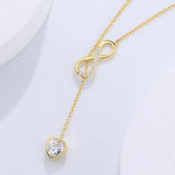S925 Sterling Silver Tassels Heart Necklace for Women