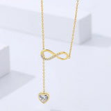 S925 Sterling Silver Tassels Heart Necklace for Women