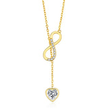 S925 Sterling Silver Tassels Heart Necklace for Women