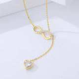 S925 Sterling Silver Tassels Heart Necklace for Women