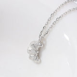 S925 Sterling Silver Croissant Necklace Vintage Female Jewelry