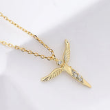 S925 Sterling Silver Angel Wings Necklace for Women