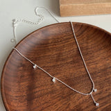 S925 Sterling Silver Ball Charm Necklace Zircon Jewelry Gift