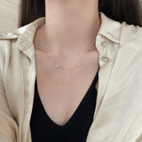 S925 Sterling Silver Ball Charm Necklace Zircon Jewelry Gift