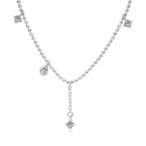 S925 Sterling Silver Ball Charm Necklace Zircon Jewelry Gift