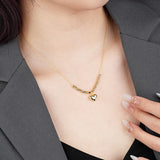 S925 Sterling Silver Necklace Bamboo Heart Chain Female Jewelry