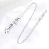 S925 Sterling Silver Necklace Bamboo Heart Chain Female Jewelry