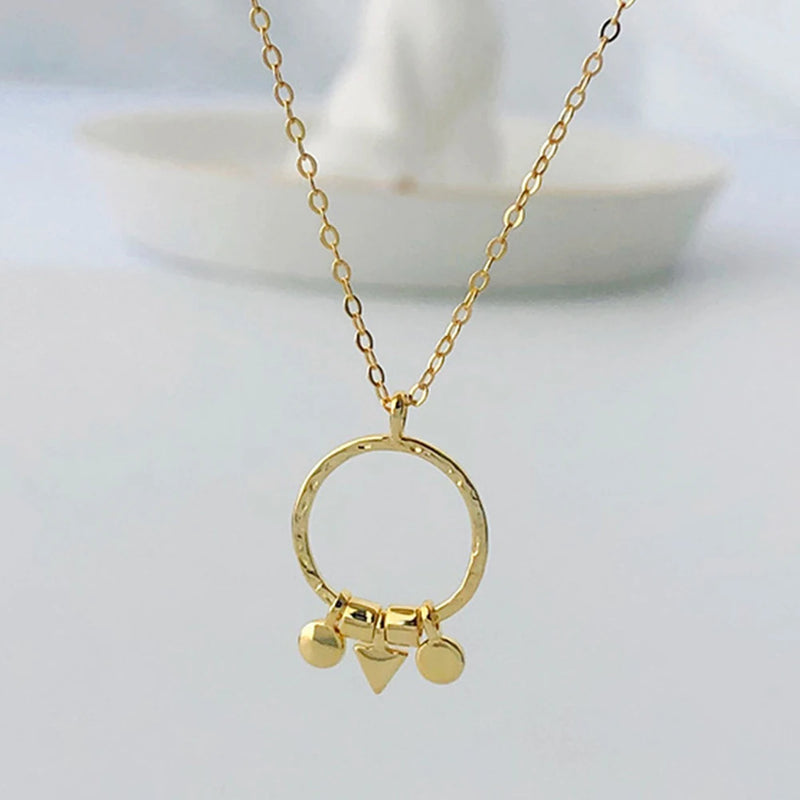 S925 Sterling Silver Circle Necklace Women's Collar Chain