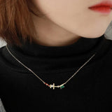 S925 Sterling Silver Colorful Zircon Necklace for Women