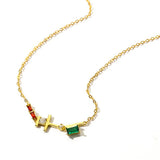 S925 Sterling Silver Colorful Zircon Necklace for Women